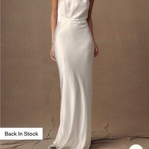 Meshki Cream Sleeveless Halter Slip Dress